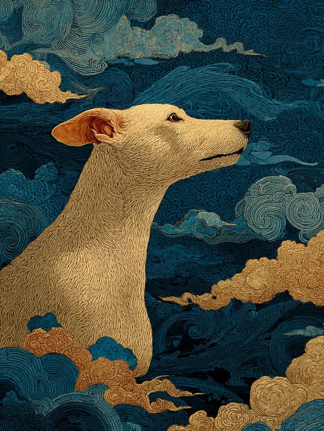 구름 위의 개, 개띠 그림