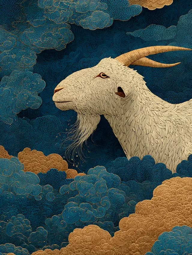 구름 위의 양, 양띠 그림