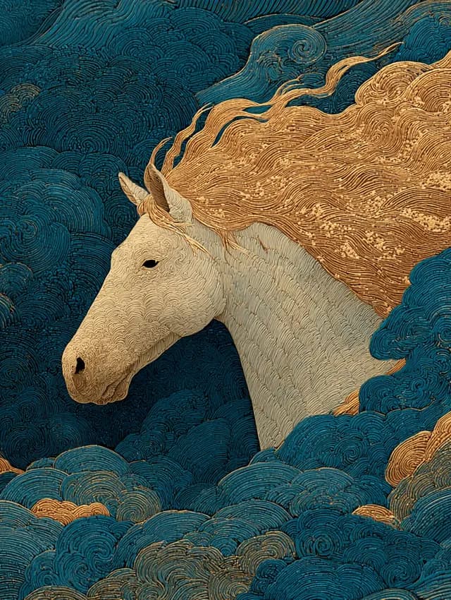 구름 위의 말, 말띠 그림